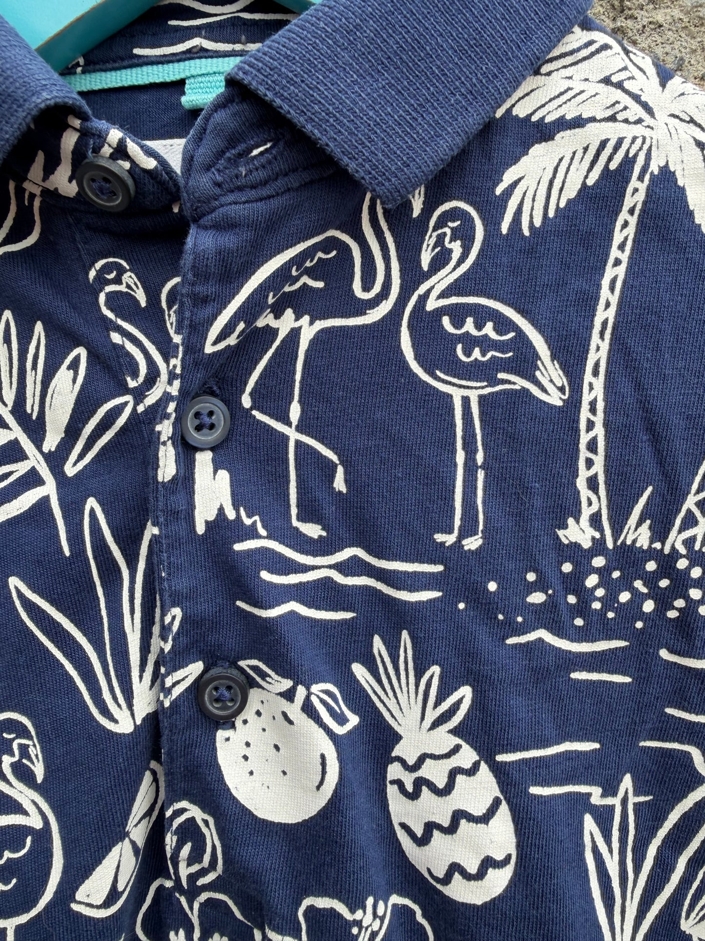 Jungle navy polo top  5-6y (110-116cm)