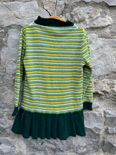 Load image into Gallery viewer, 80s green stripy tunic  3-4y (98-104cm)

