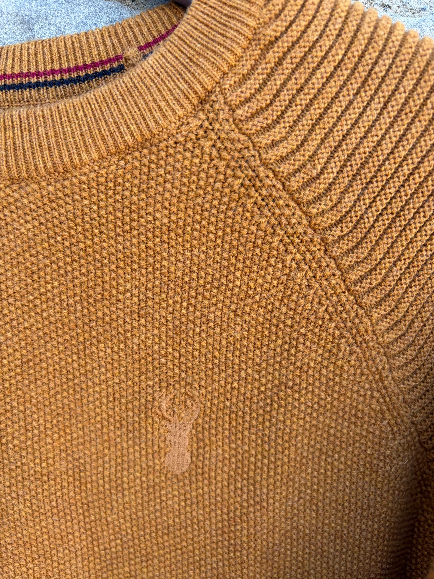 Ochre Textured Crew Jumper  8-9y (128-134cm)