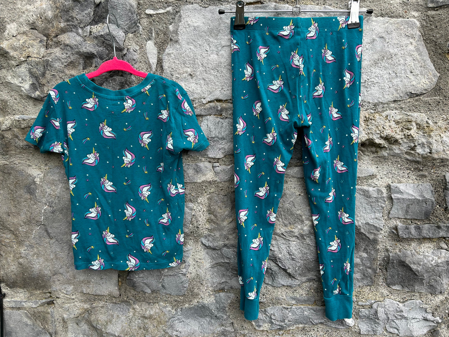 Unicorn teal pjs  5-6y (110-116cm)