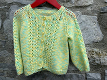 Load image into Gallery viewer, Green&amp;yellow melange cardigan   2-3y (92-98cm)
