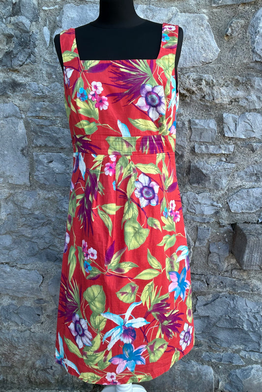 90s tropical flowers dress uk 12