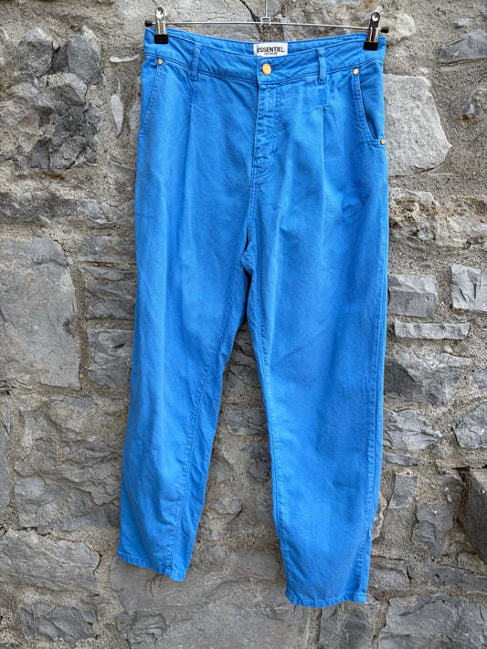 Bright blue pleated jeans uk 12