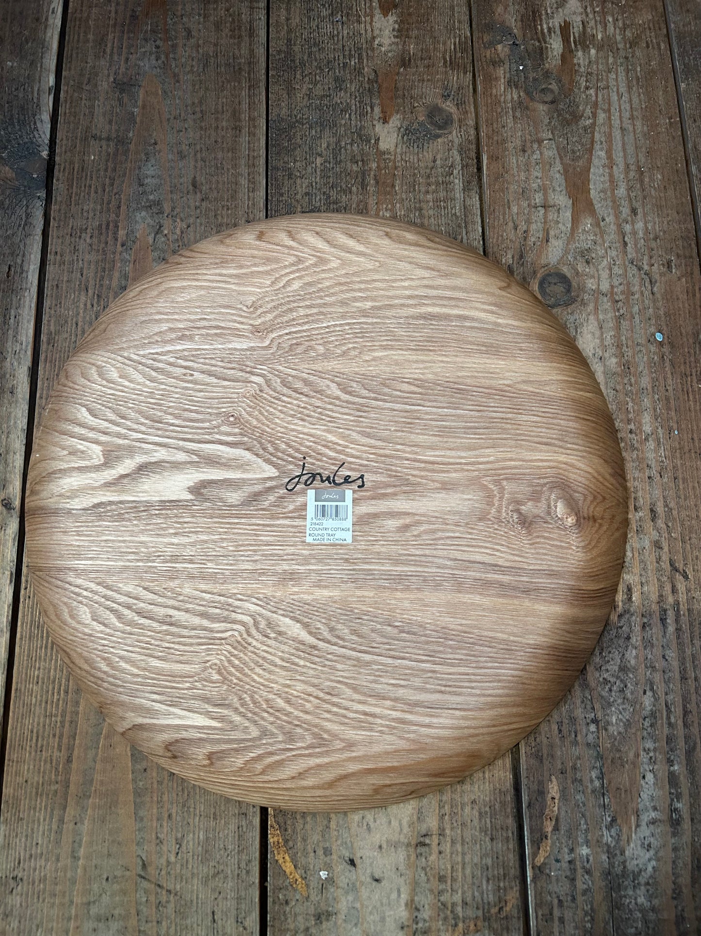 Willow wood round large tray