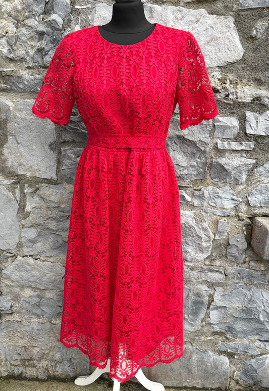 Red lace dress uk 12