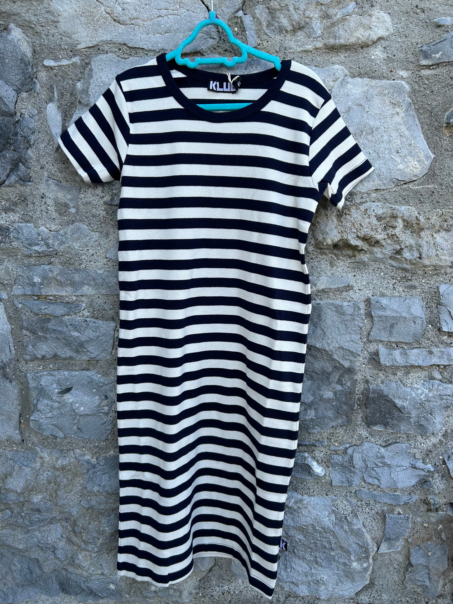 Navy/Chalk stripy dress  9-10y (134-140cm)