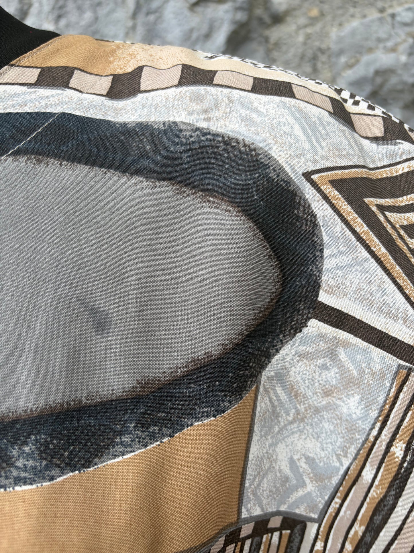 80s brown abstract top uk 14