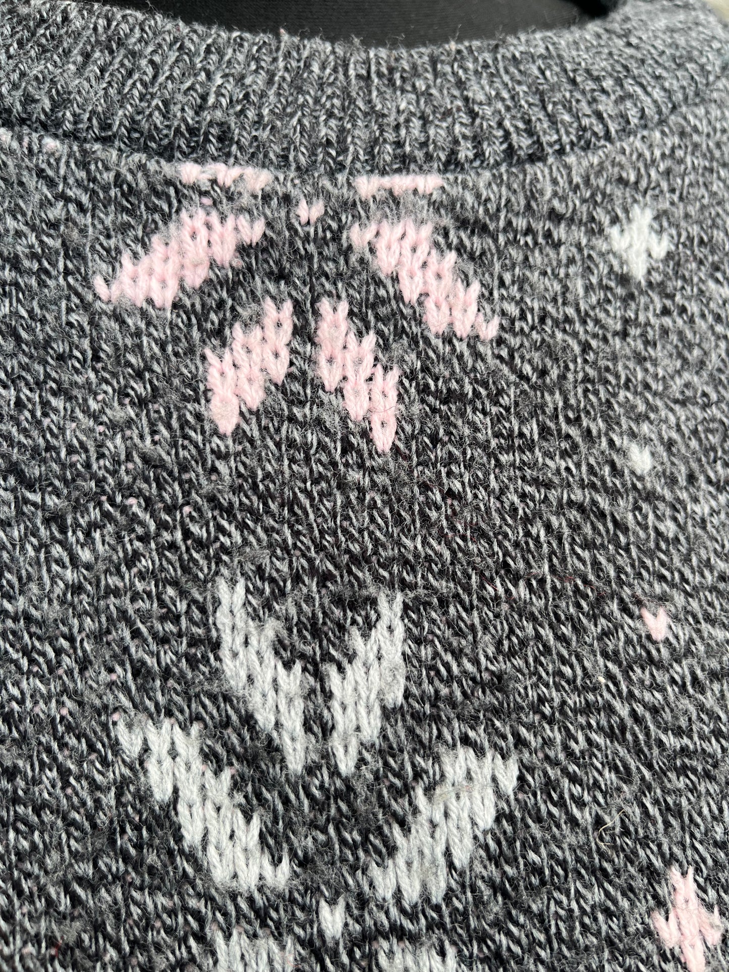 80s grey snowflake jumper uk 12