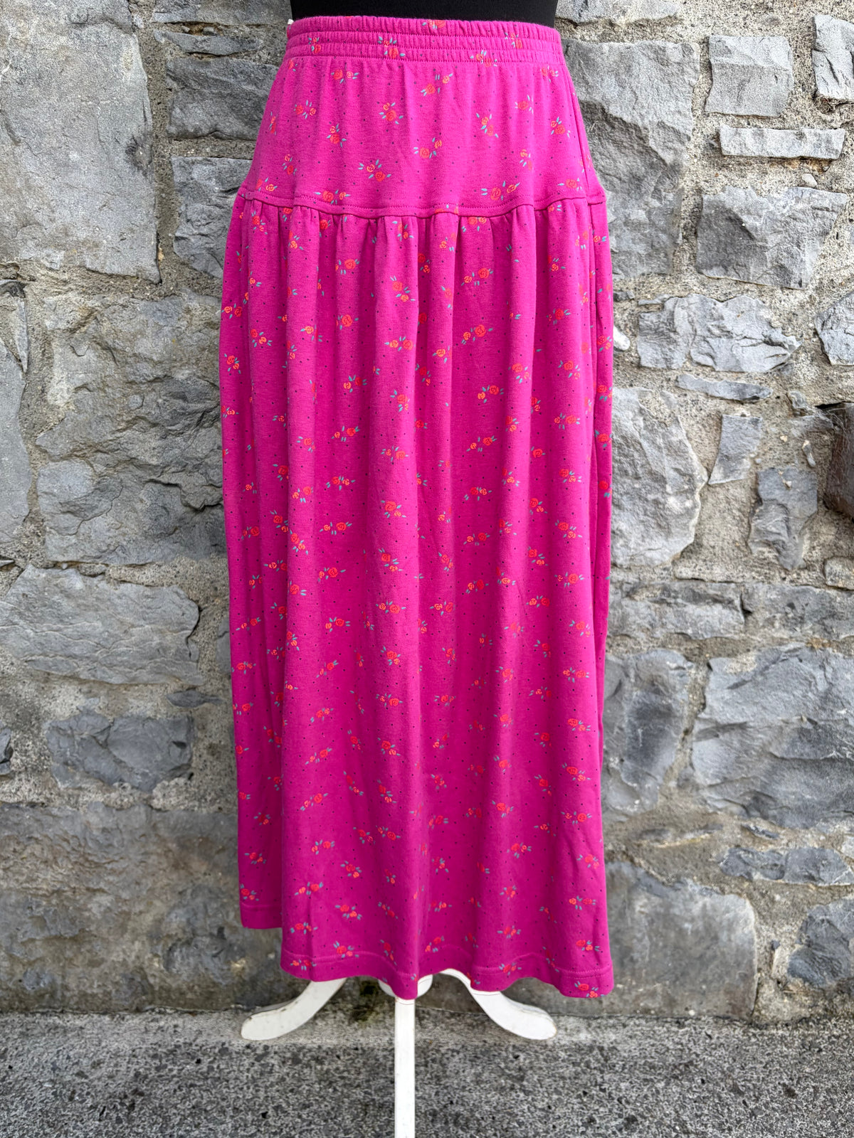Y2K pink floral skirt uk 6-10
