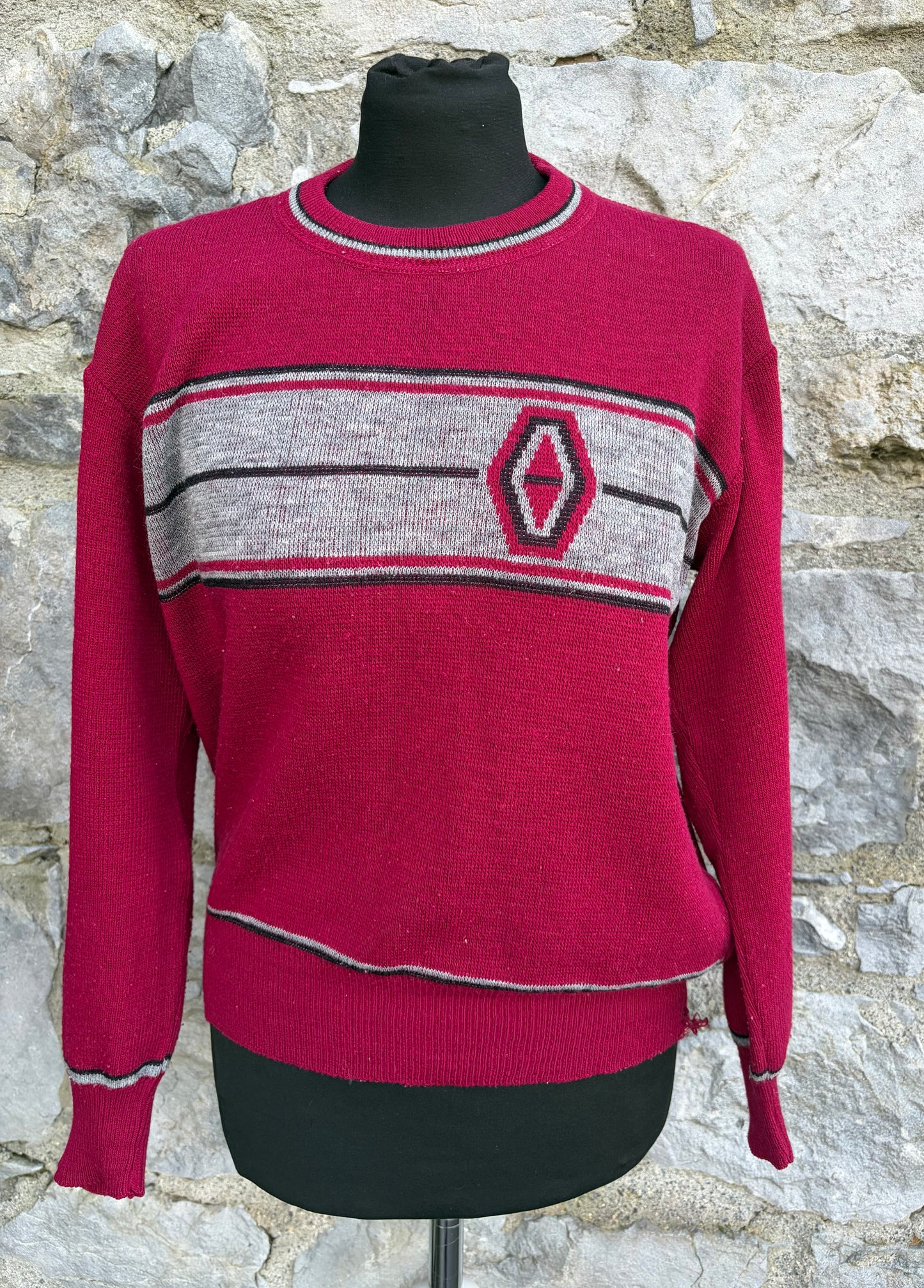 90s maroon jumper uk 10-12