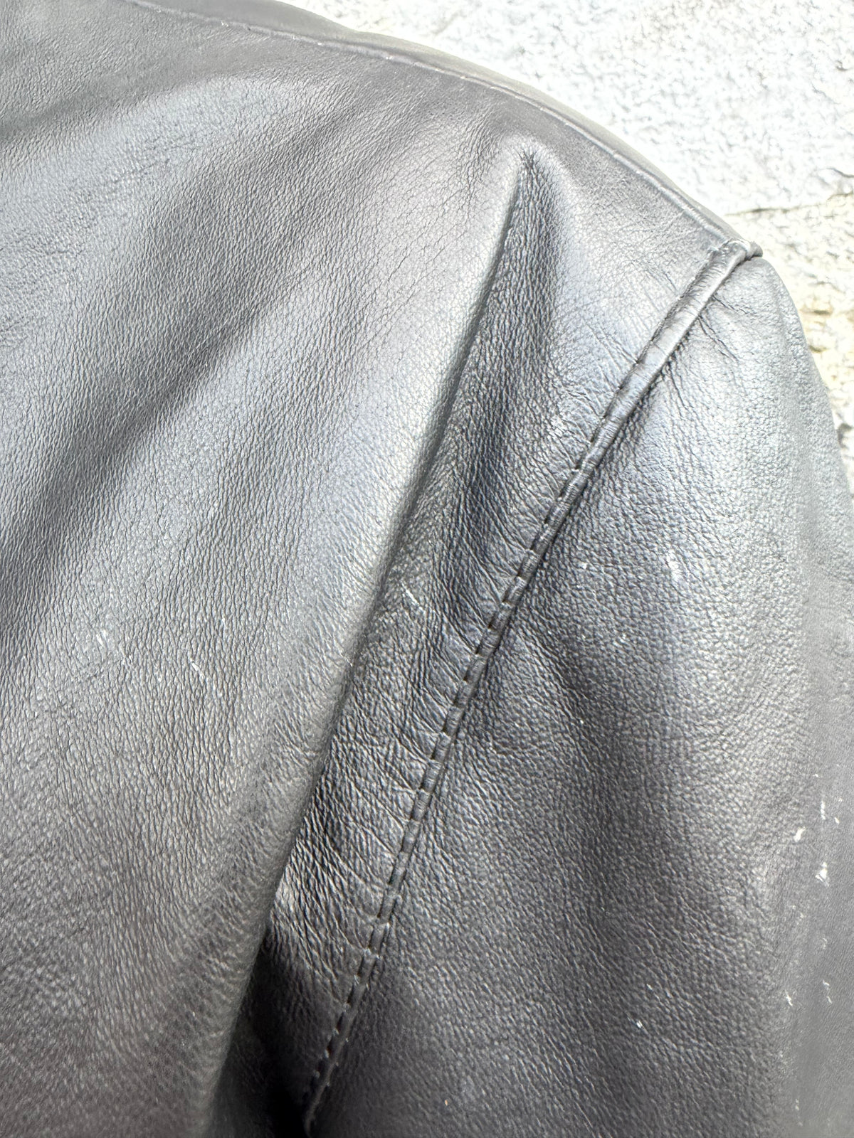 90s black leather jacket Small