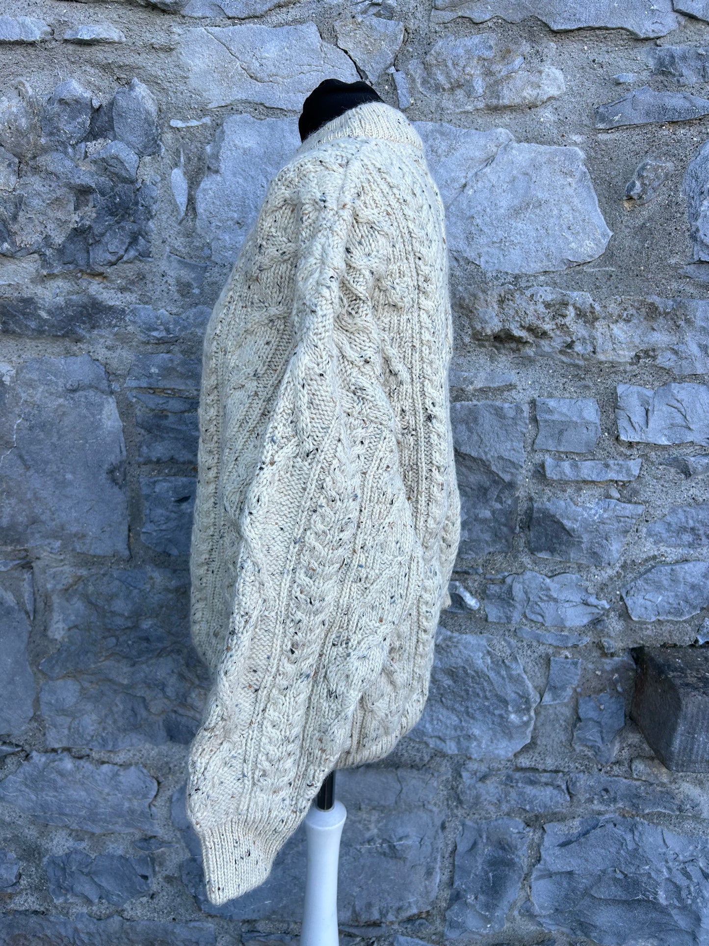Aran style Beige melange jumper Medium