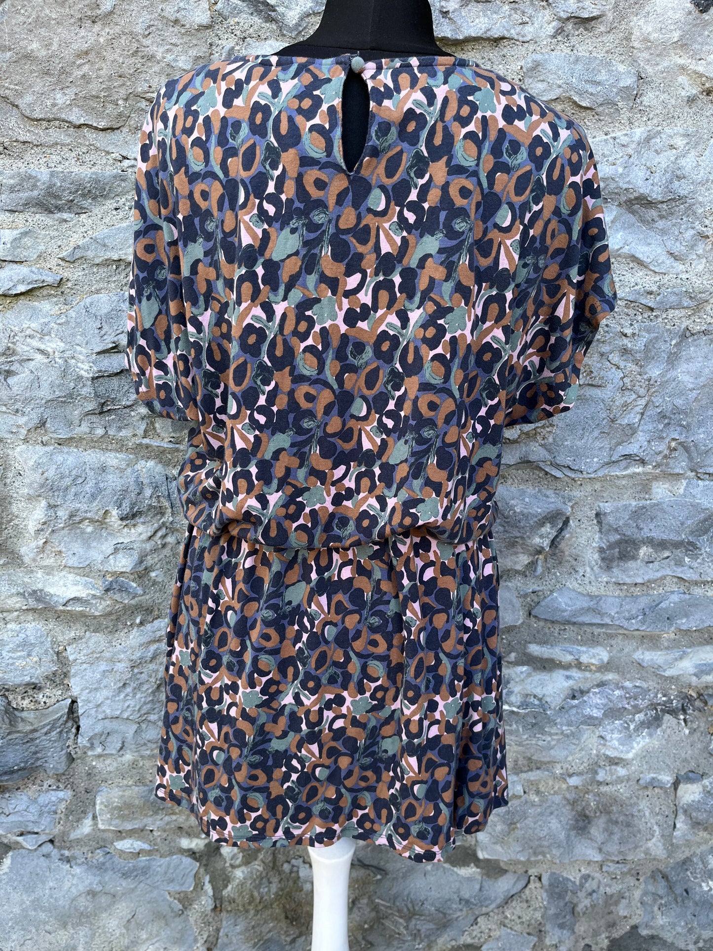 Brown&yellow leopard print tunic uk 10-12