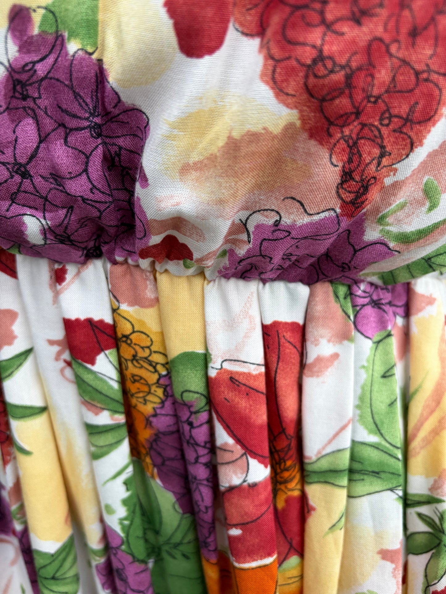 80s flowers low waist dress uk 8