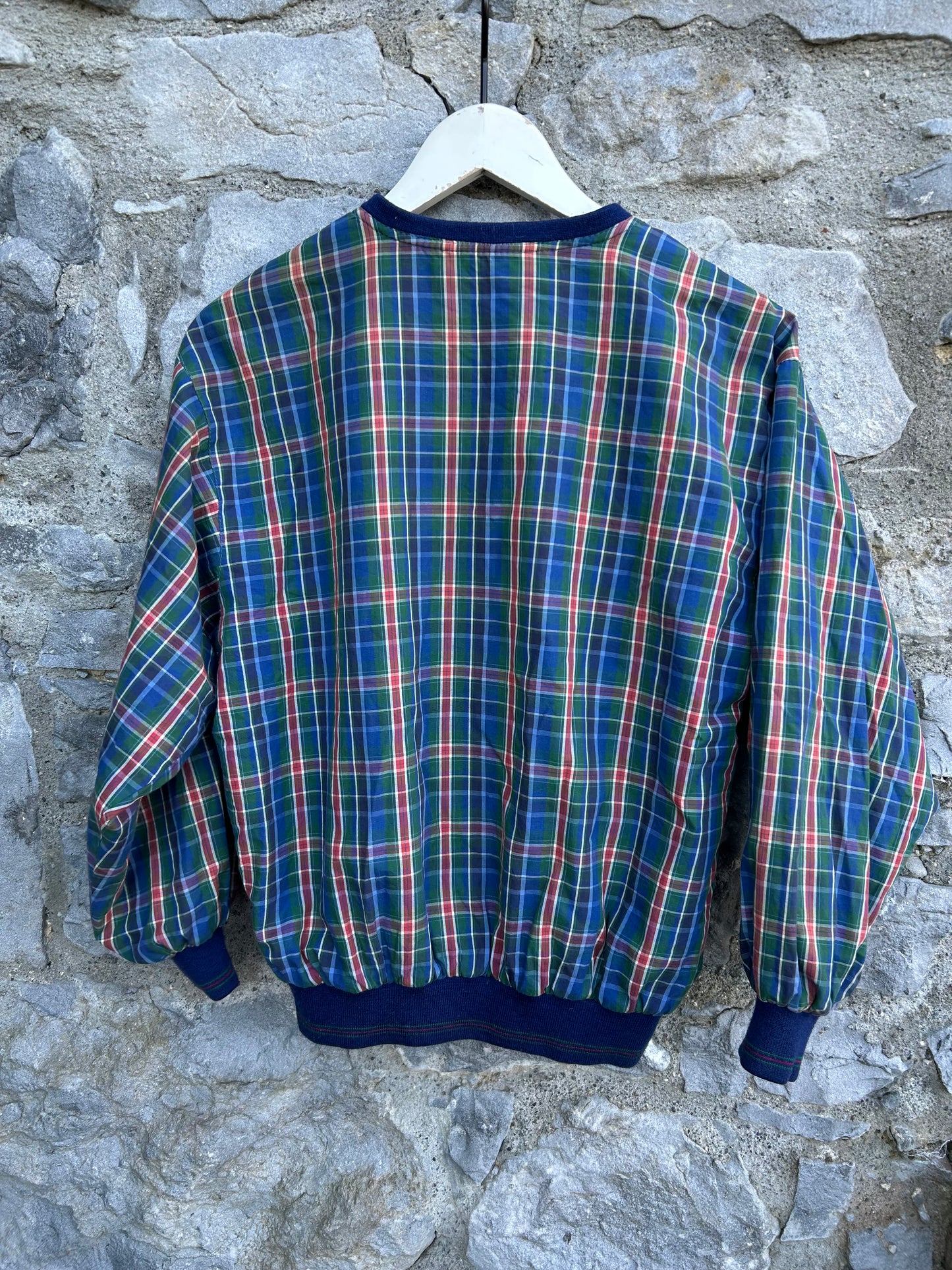 80s Blue&red check bomber jacket 12y (152cm)