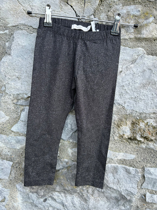 Sparkly black leggings  18-24m (86-92cm)