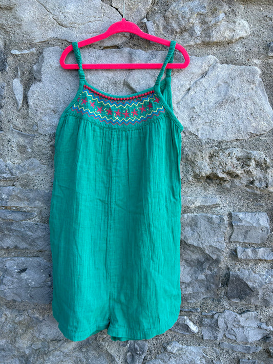 Green muslin jumpsuit  8-9y (128-134cm)