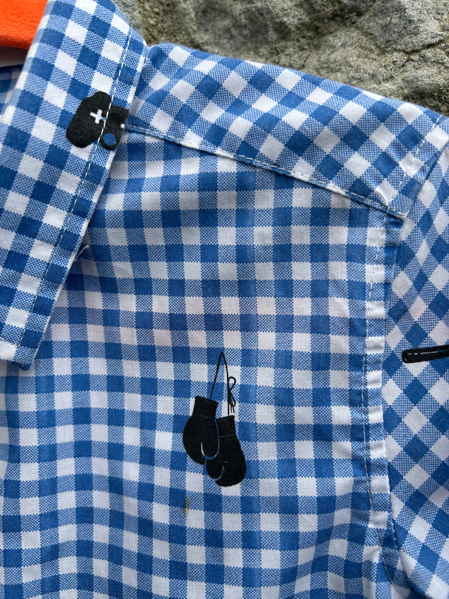 Blue gingham shirt  3-4y (98-104cm)