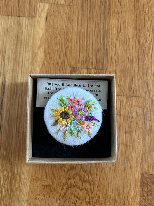 Handmade embroidery brooch