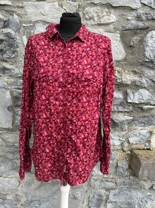 Maroon floral shirt uk 16