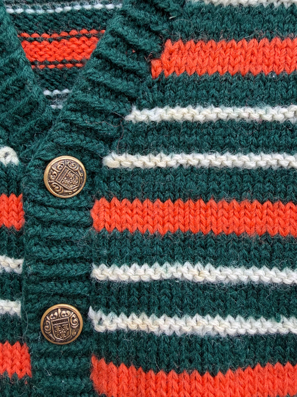 Green&orange stripy cardigan  2-3y (92-98cm)