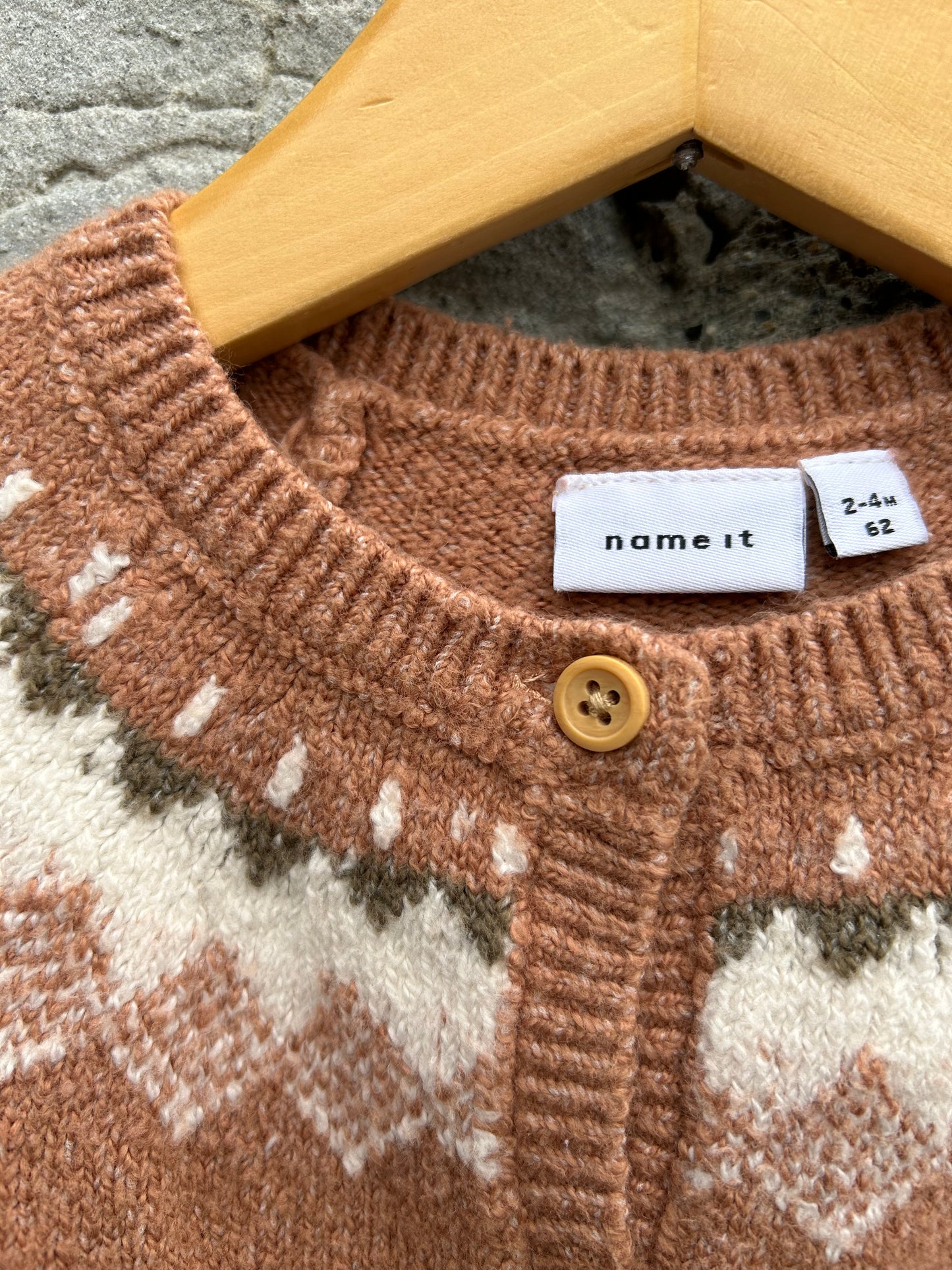 Norwegian Brown cardigan 3m (62cm)