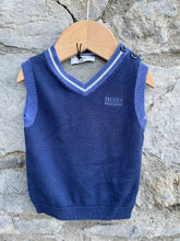 Load image into Gallery viewer, Blue&amp;grey gilet  3-6m (62-68cm)
