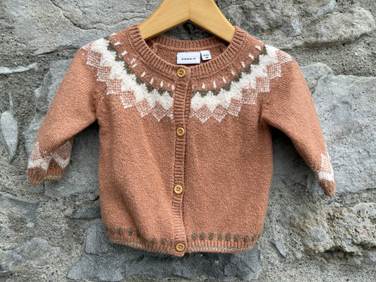 Norwegian Brown cardigan 3m (62cm)