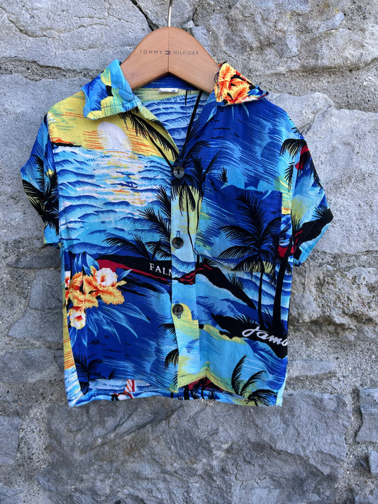 90s blue Hawaii shirt  9-12m (74-80cm)