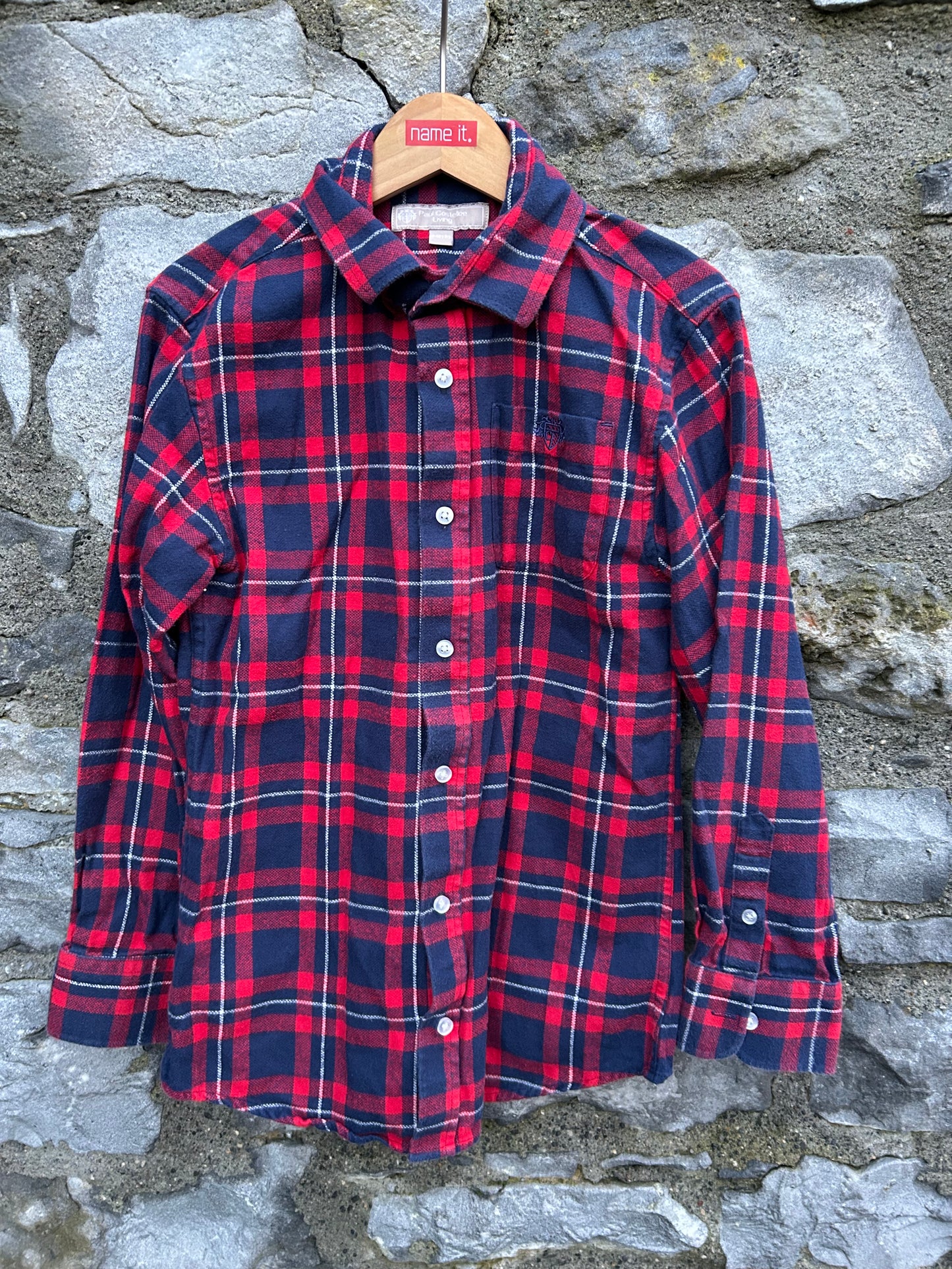 Navy&red check shirt 9-10y (134-140cm)