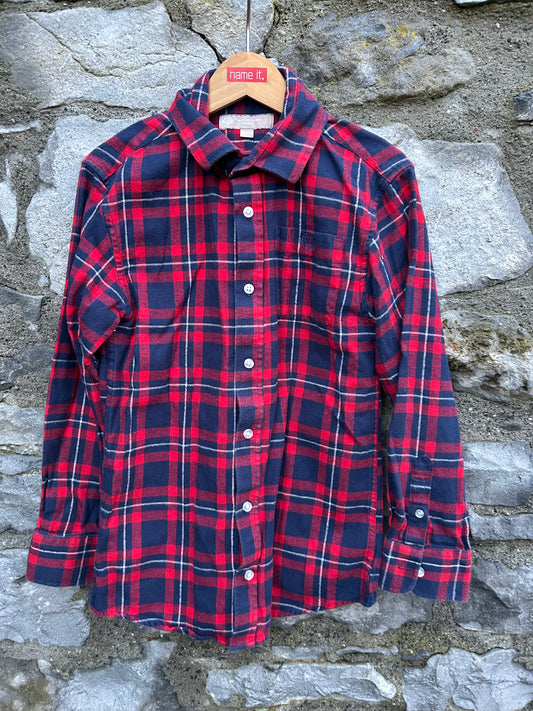 Navy&red check shirt 9-10y (134-140cm)
