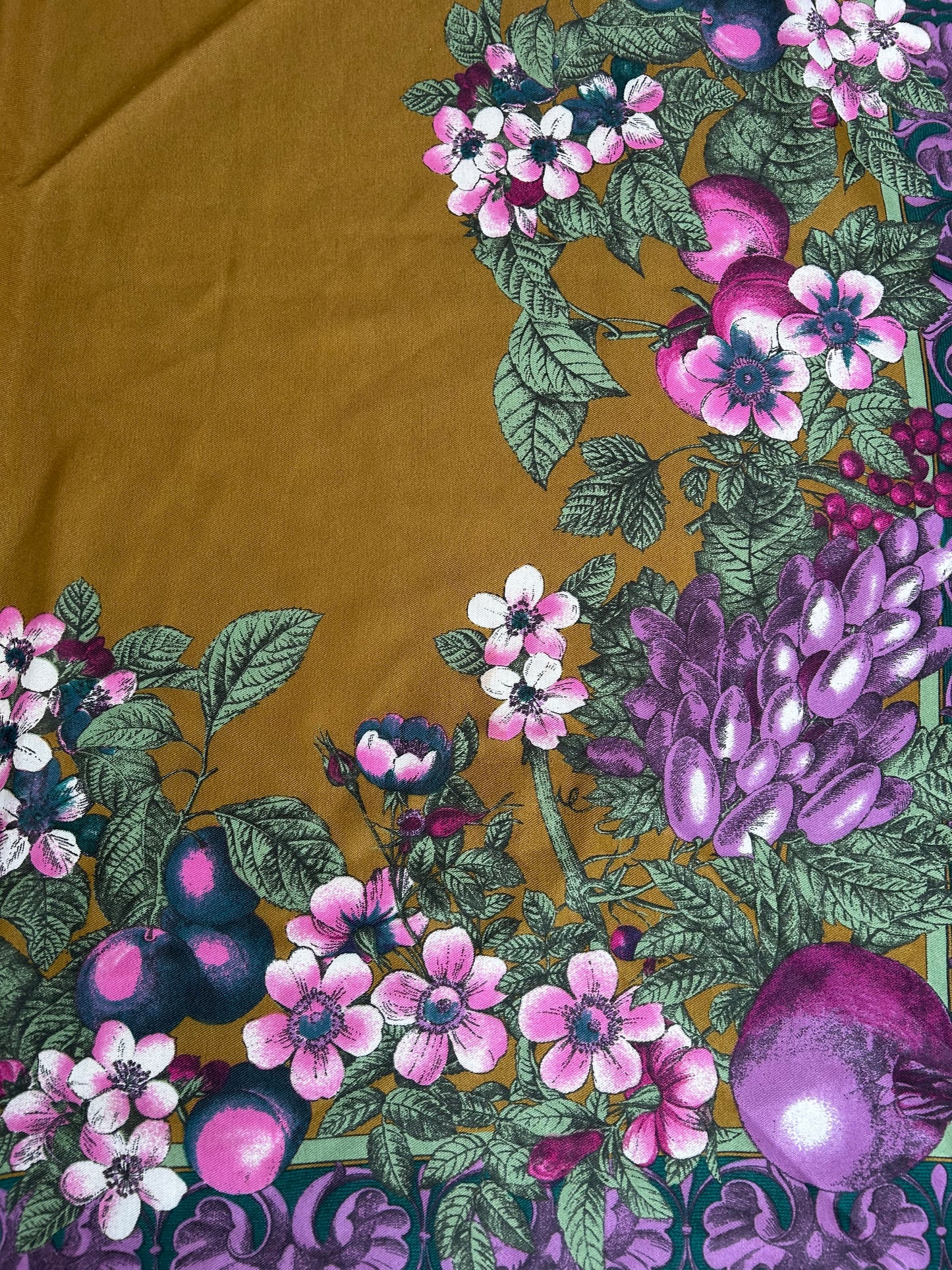 Big khaki floral scarf