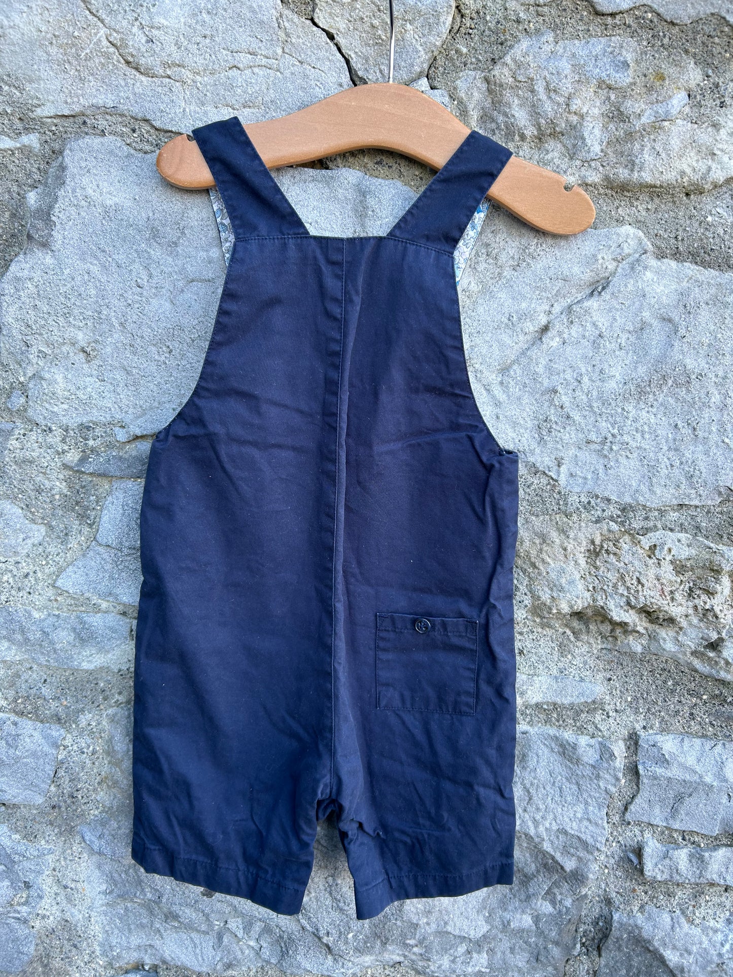 Navy short dungarees  12-18m (80-86cm)