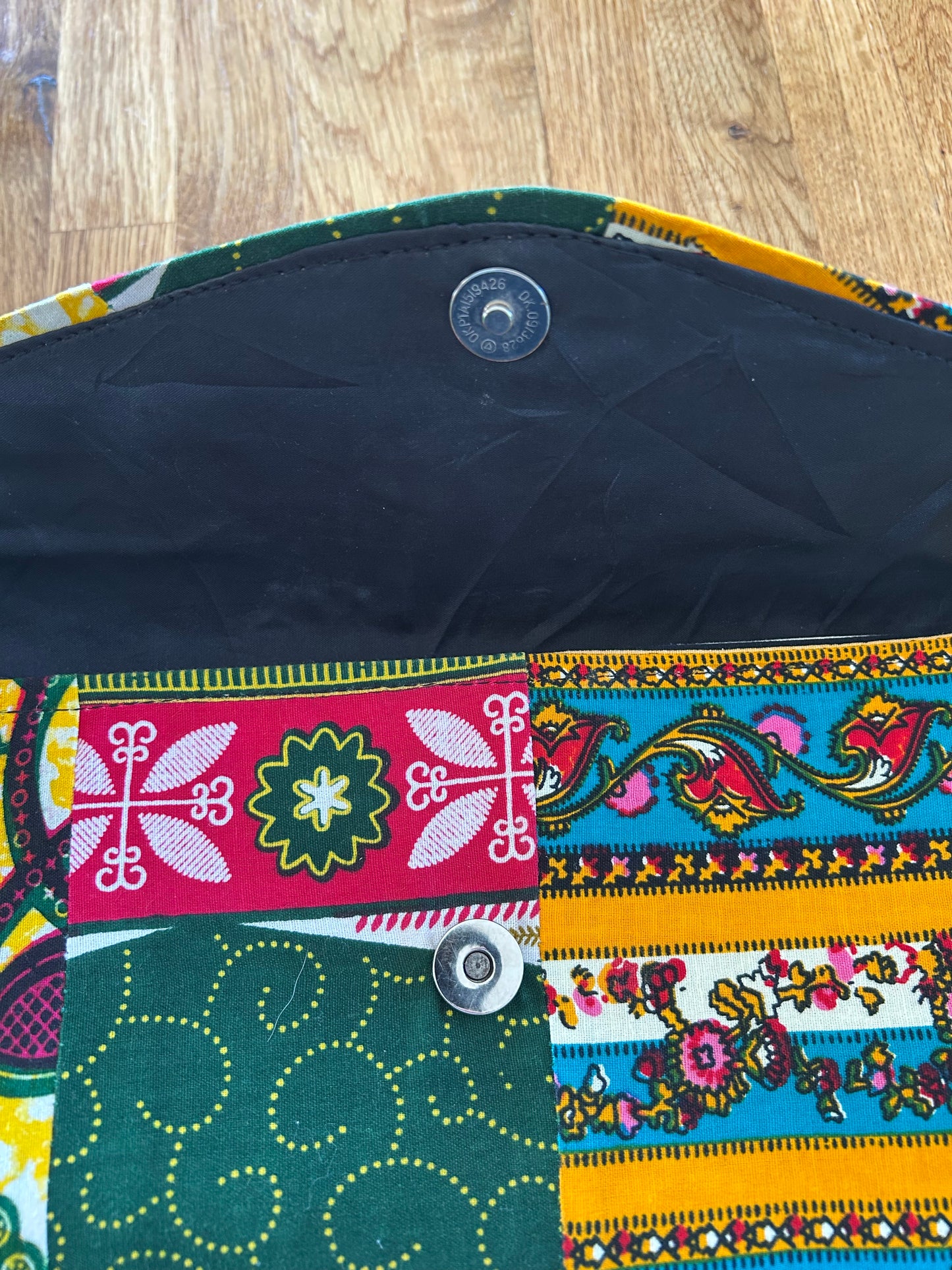 Colourful patchwork shoulder bag