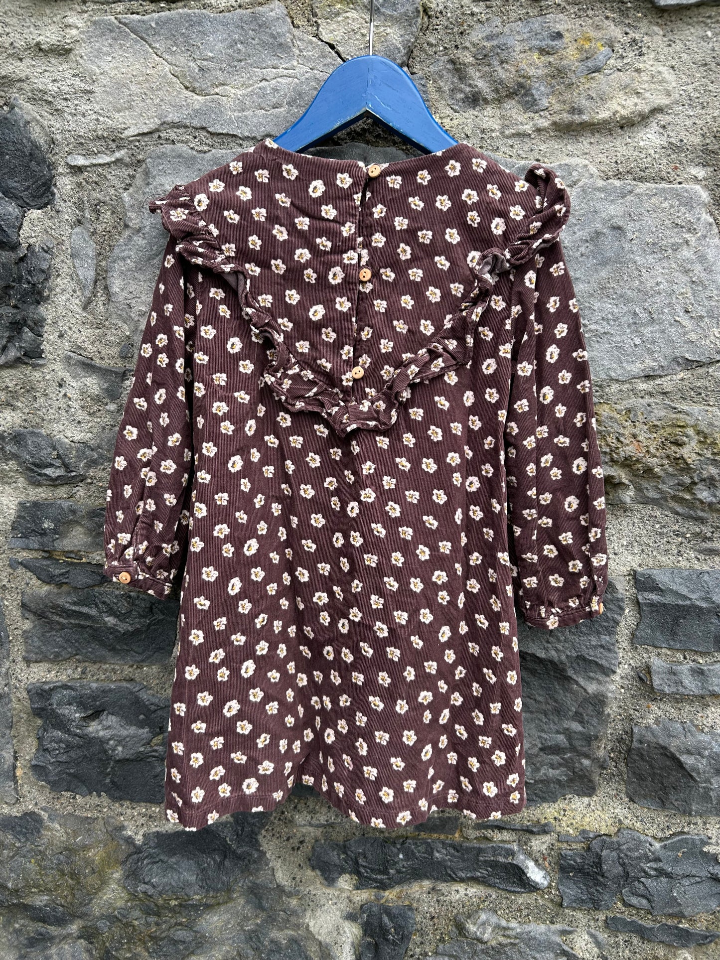 Brown floral cord dress  4-5y (104-110cm)