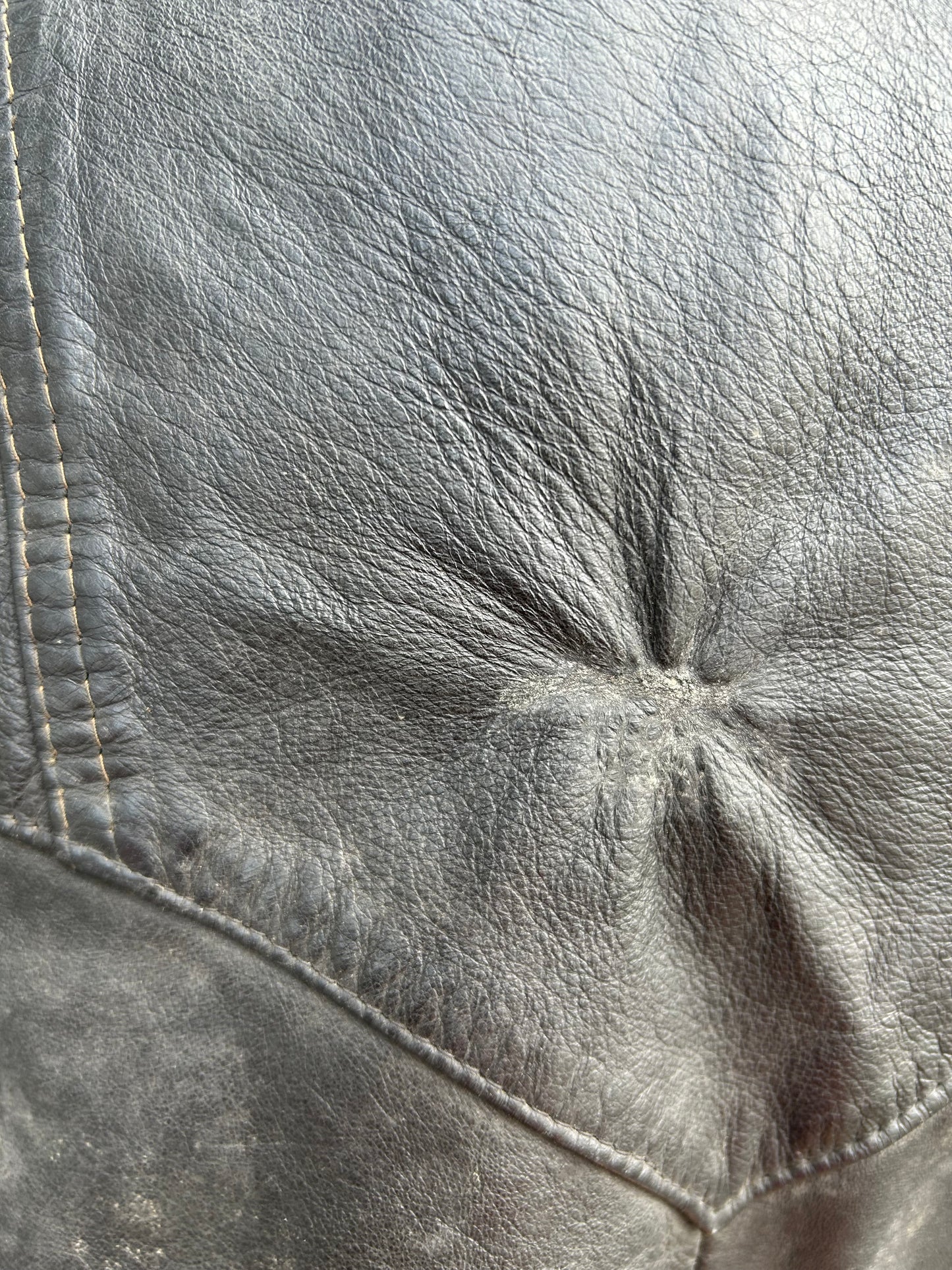 90s black leather gilet Medium
