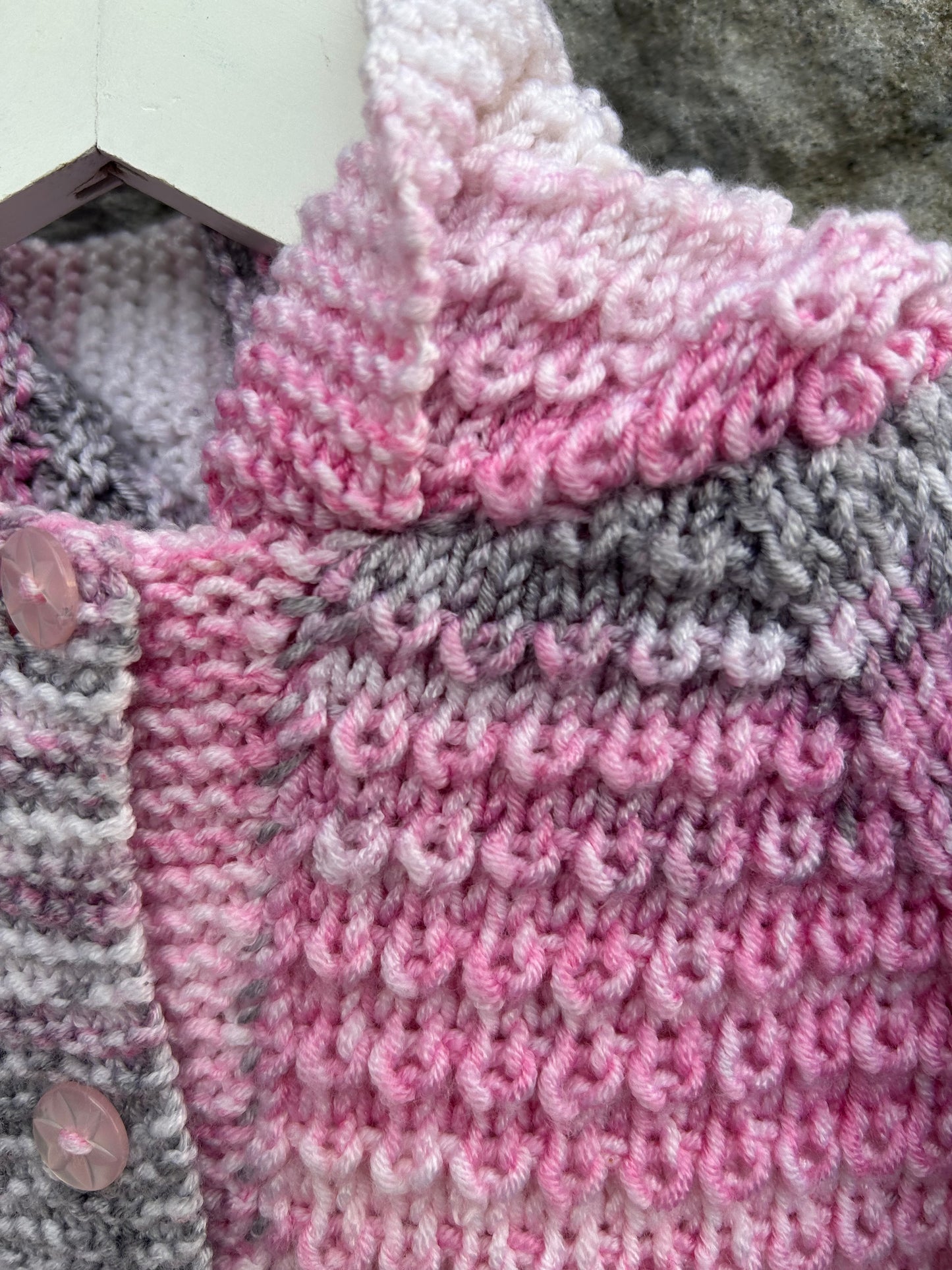 Pink&grey hooded cardigan  9-12m (74-80cm)