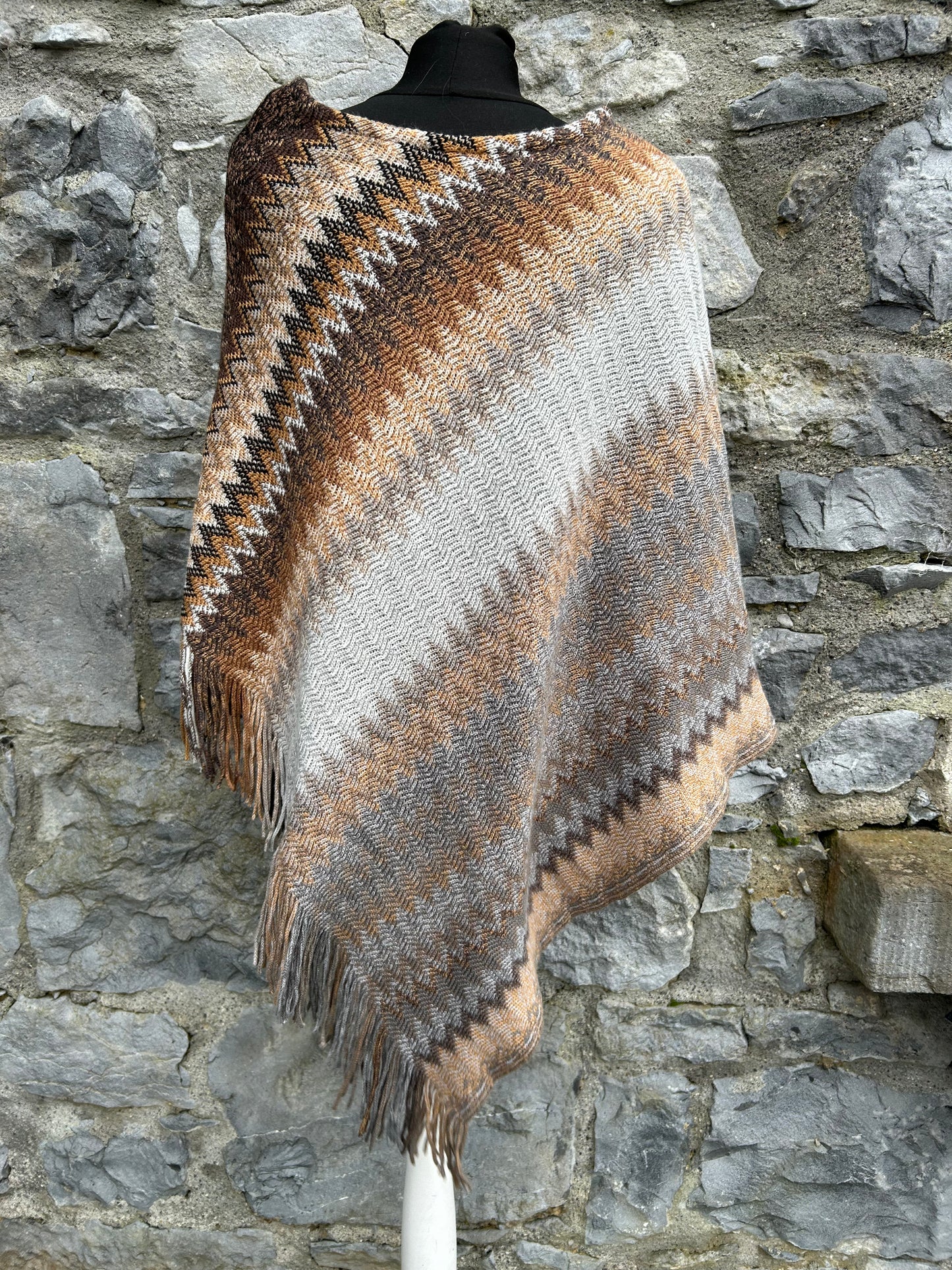 Brown chevron poncho  uk 8-12