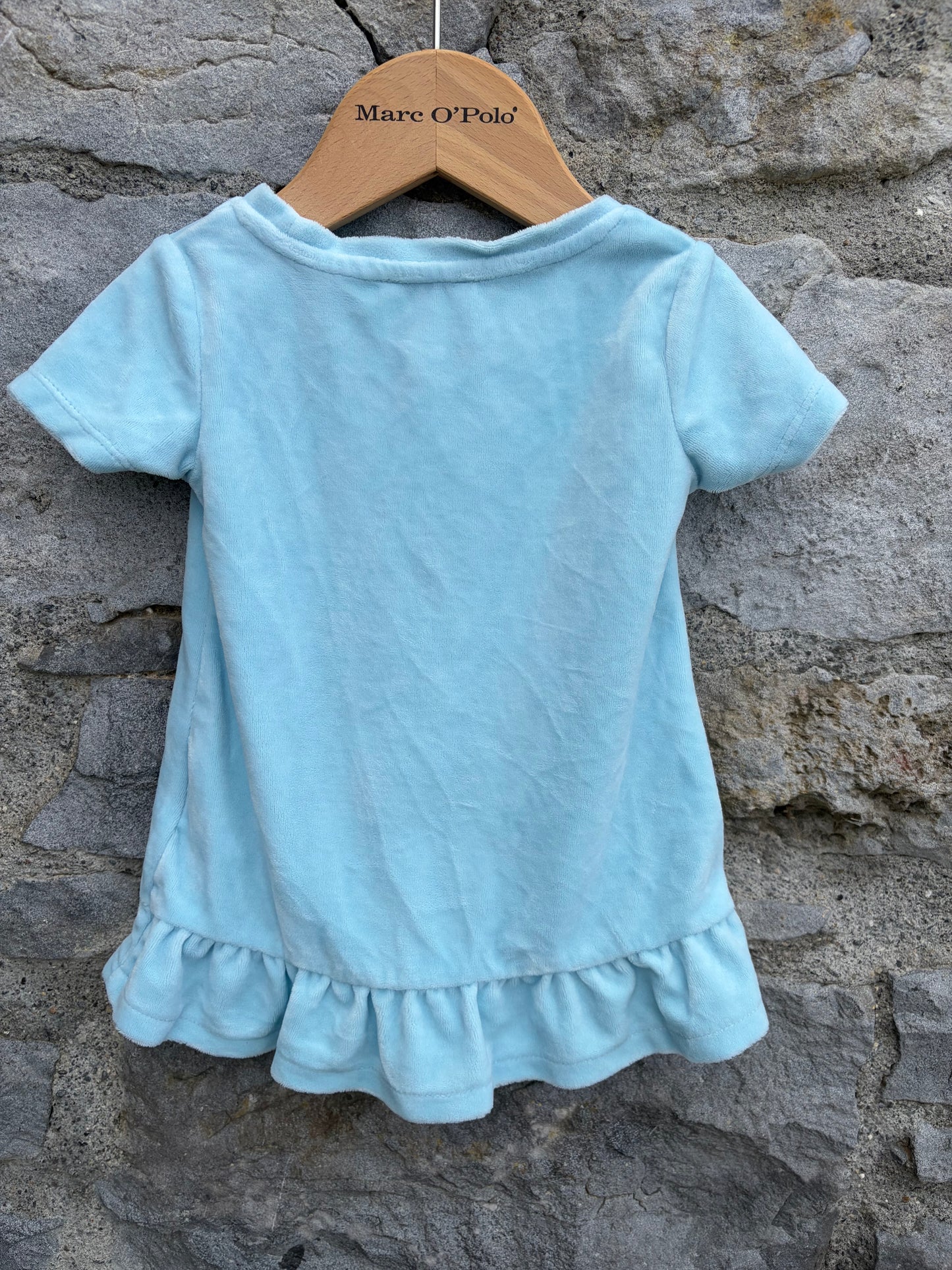 Light blue velour tunic  6m (68cm)