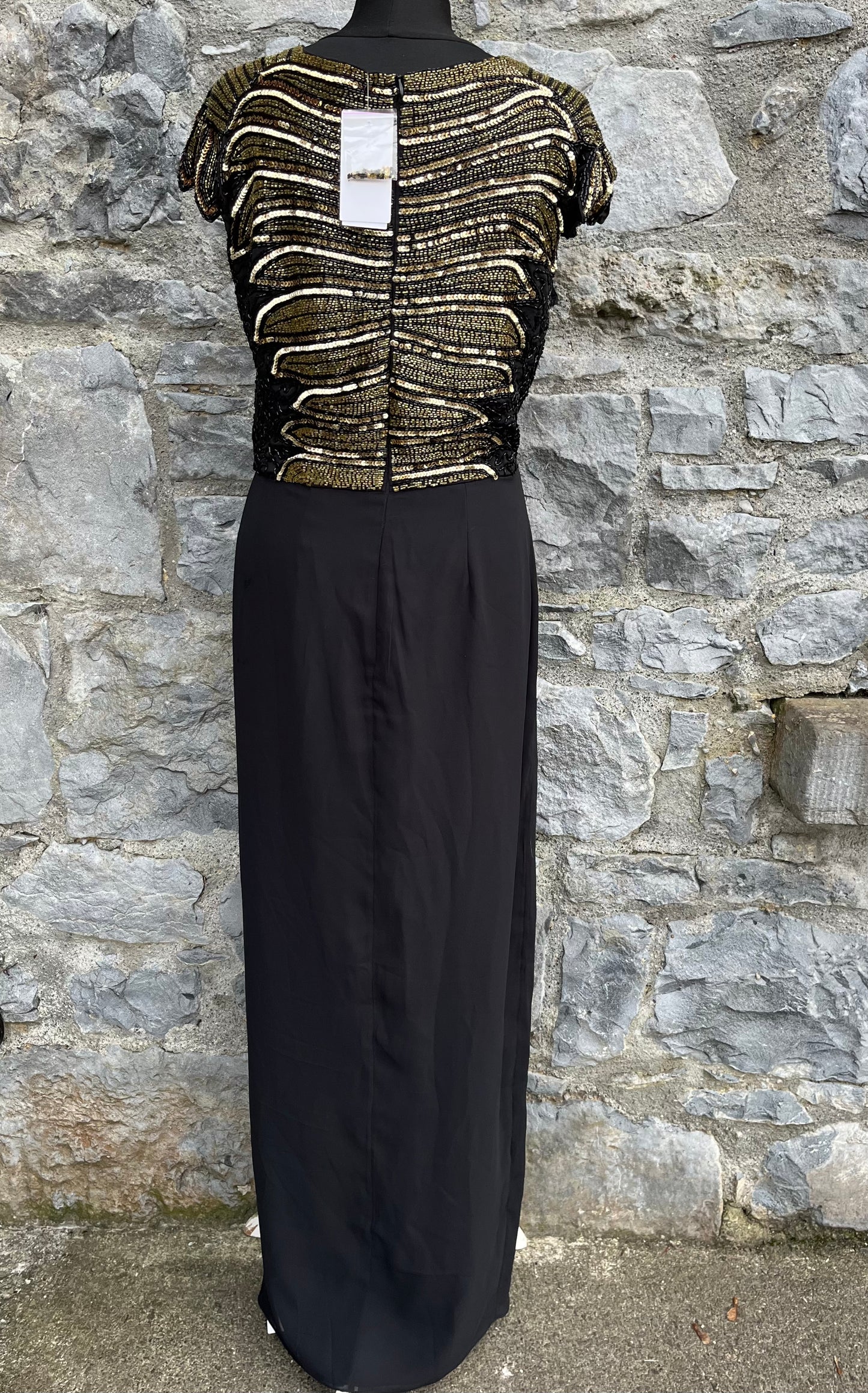 Black sequin maxi dress uk 8