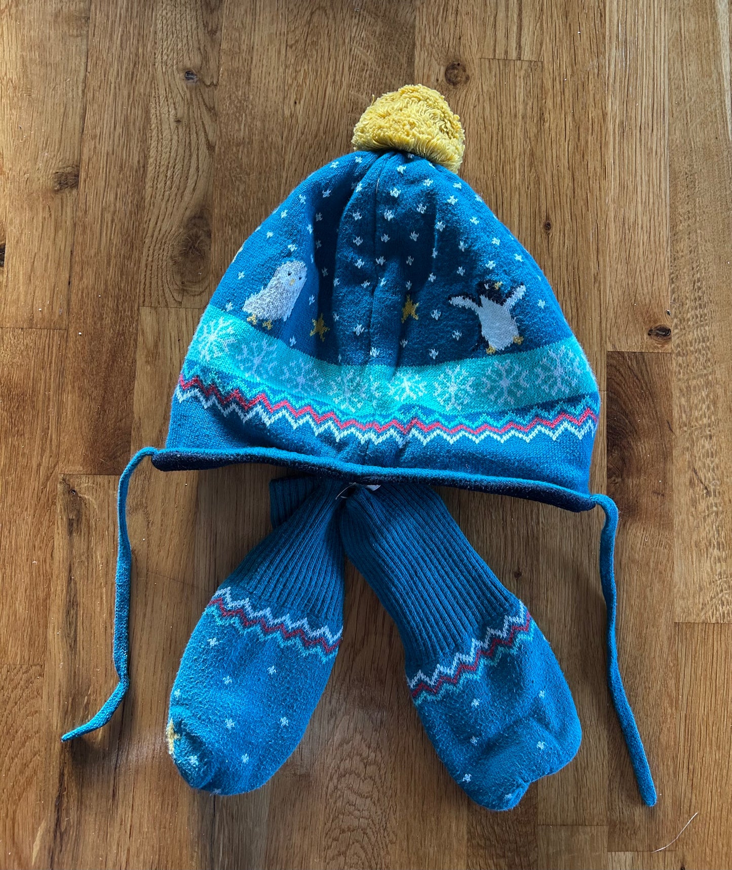 Hat&mittens penguin set  12-24m (80-92cm)