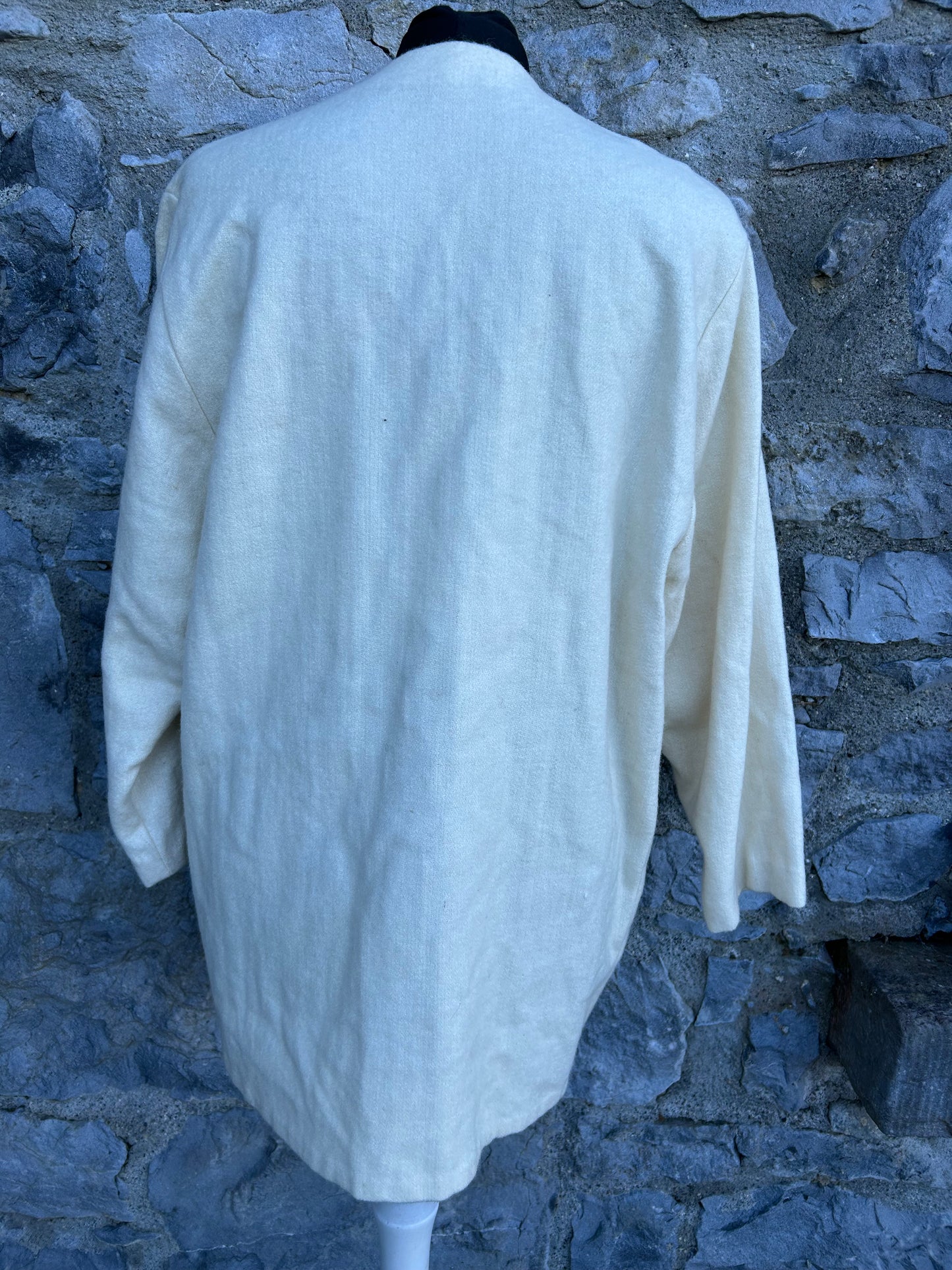 80s ivory woolly jacket uk 12