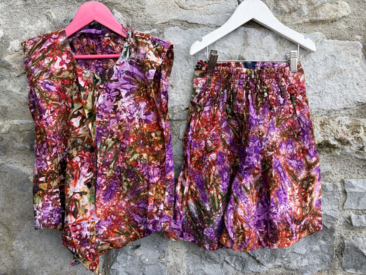 80s colourful tie dye skirt&shorts  7-8y (122-128cm)
