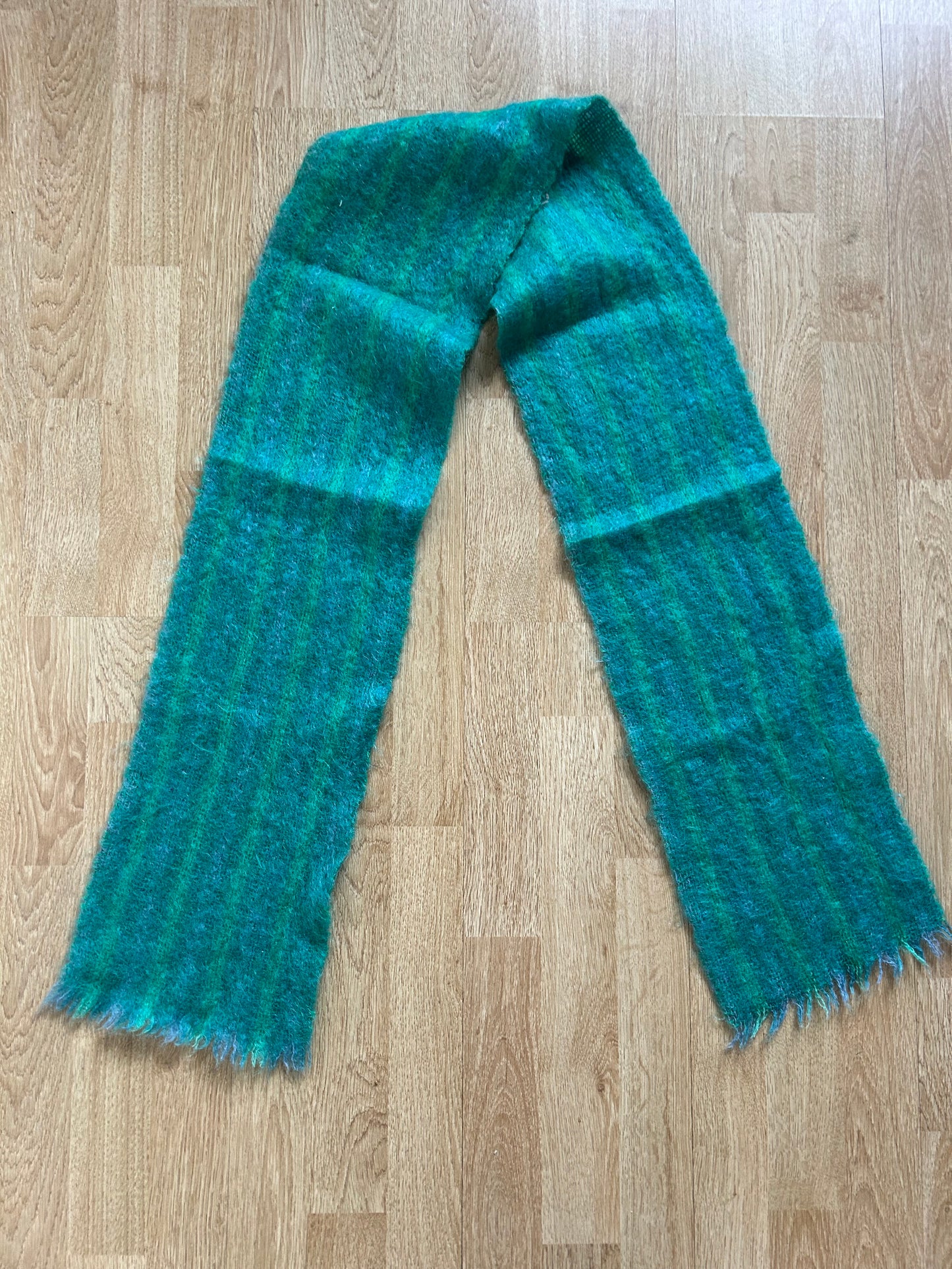 Green woolly scarf
