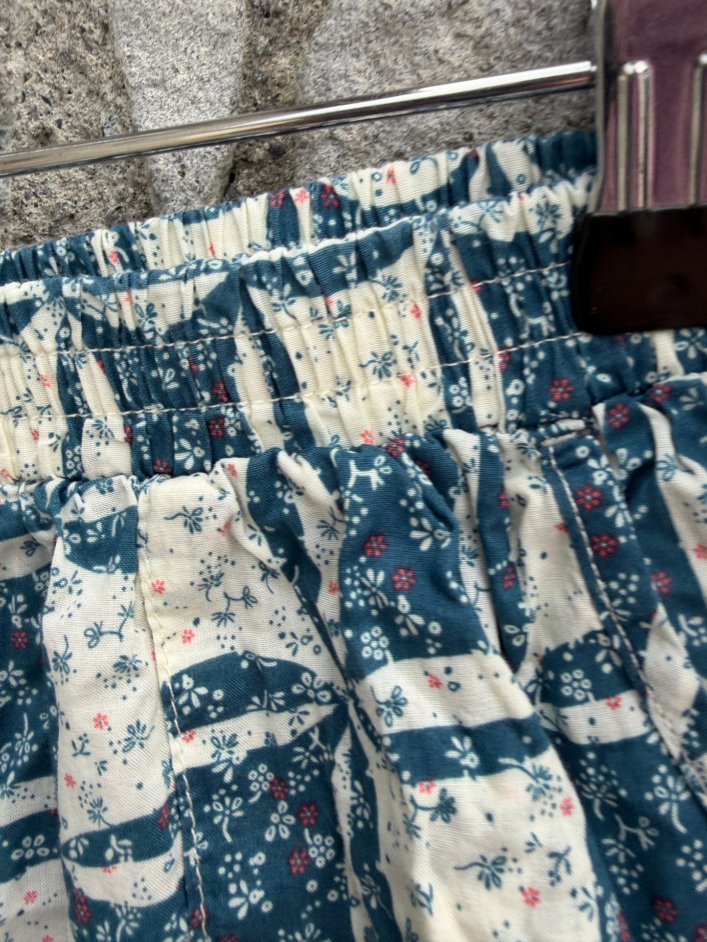 Floral patchwork shirt&shorts  9-10y (134-140cm)