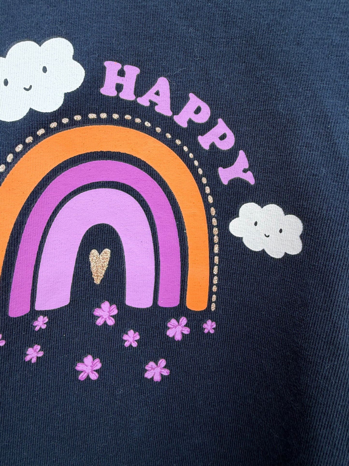 Happy rainbow navy top 3-6m (62-68cm)