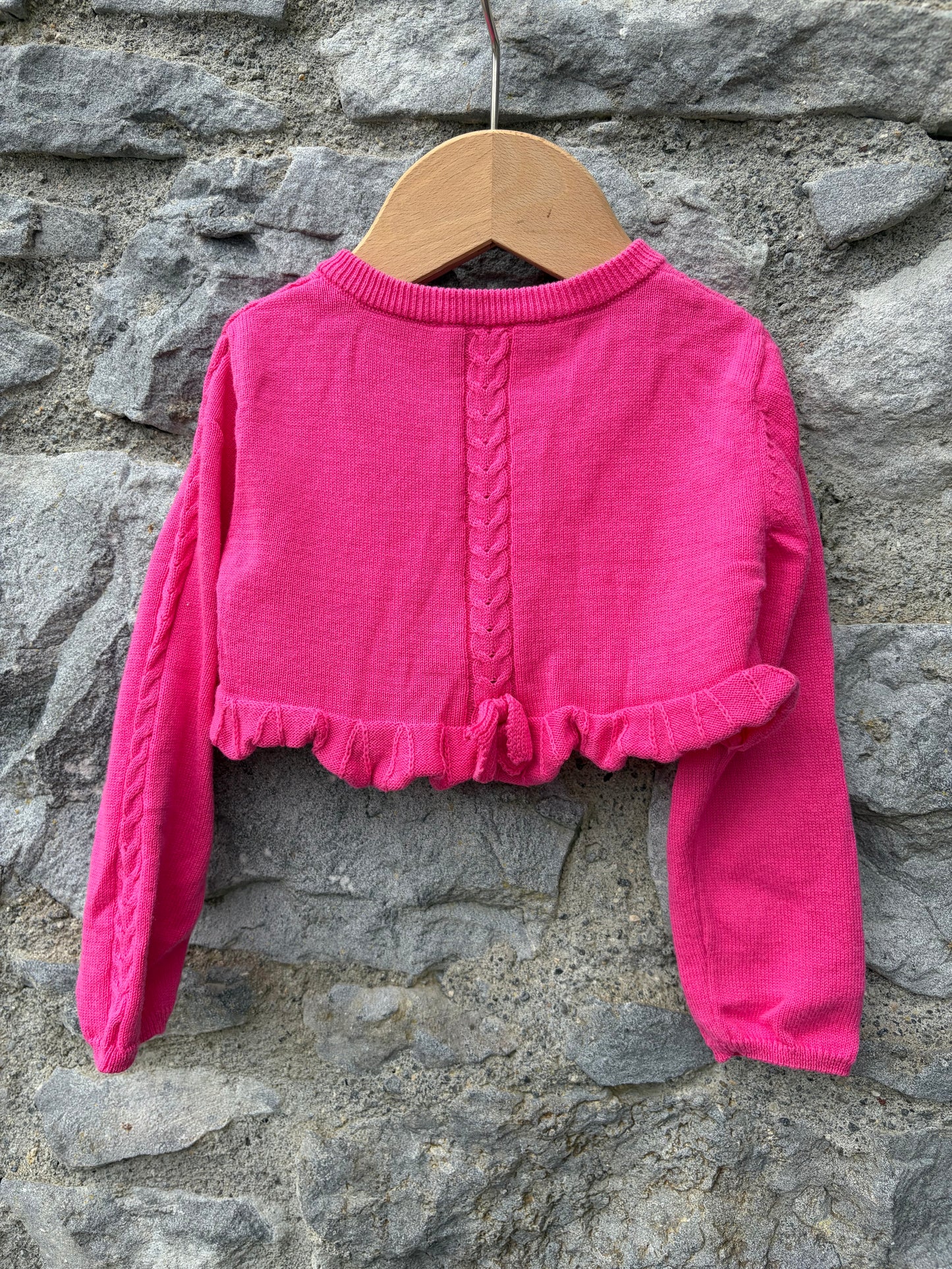 Floral dress&pink cardigan  18m (86cm)