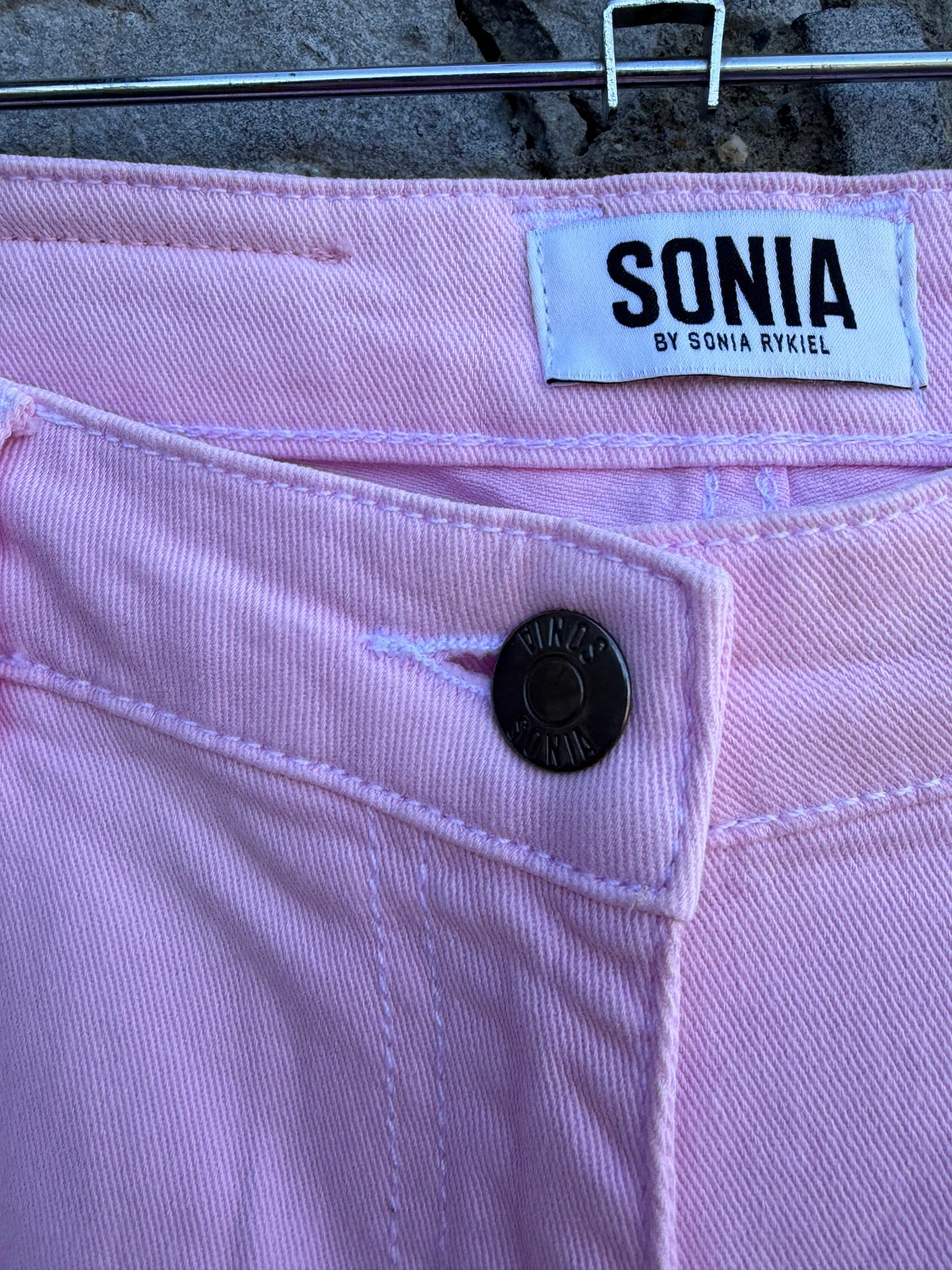 Pink jeans with side fringe uk 8-10