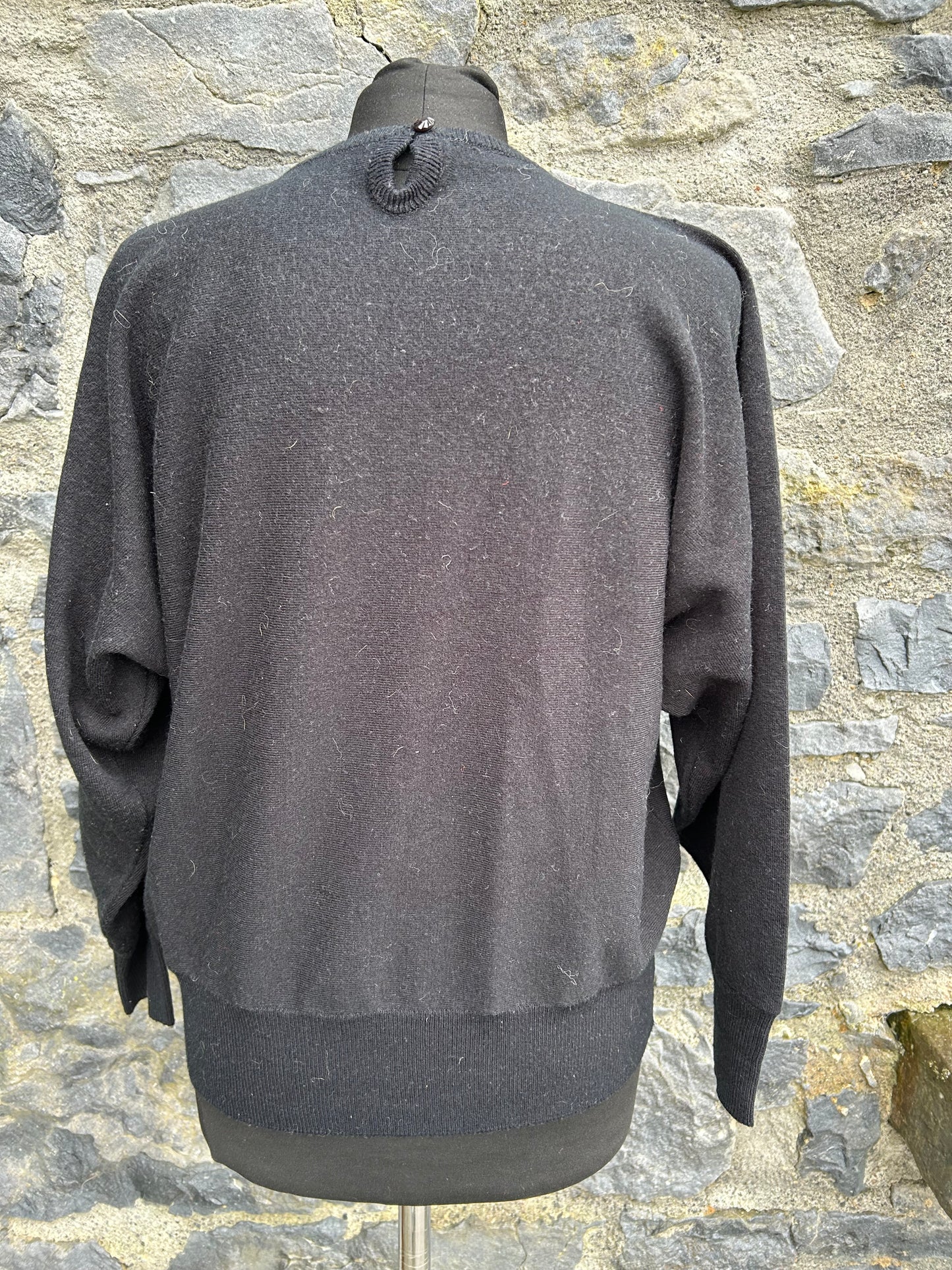 90s black jumper with sequin collar uk 10-12