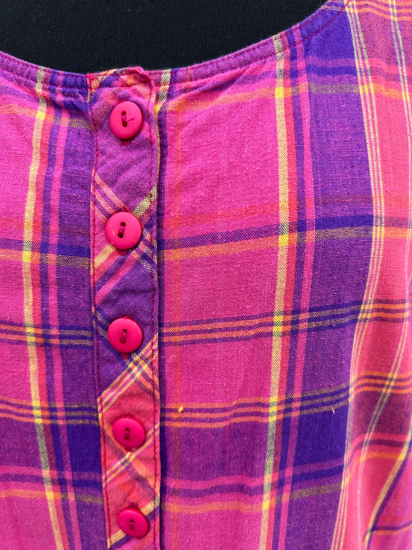 90s pink check dress uk 12